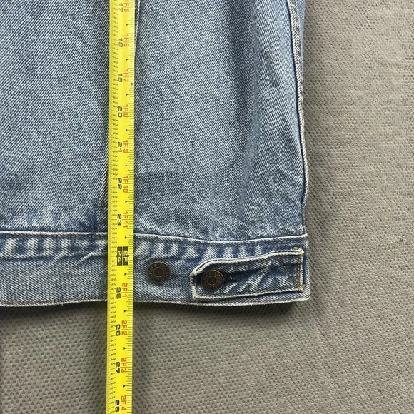 Levis Jacket Mens Medium* Denim Button Up Trucker Workwear Type 3 Blue Biker - Picture 9 of 11